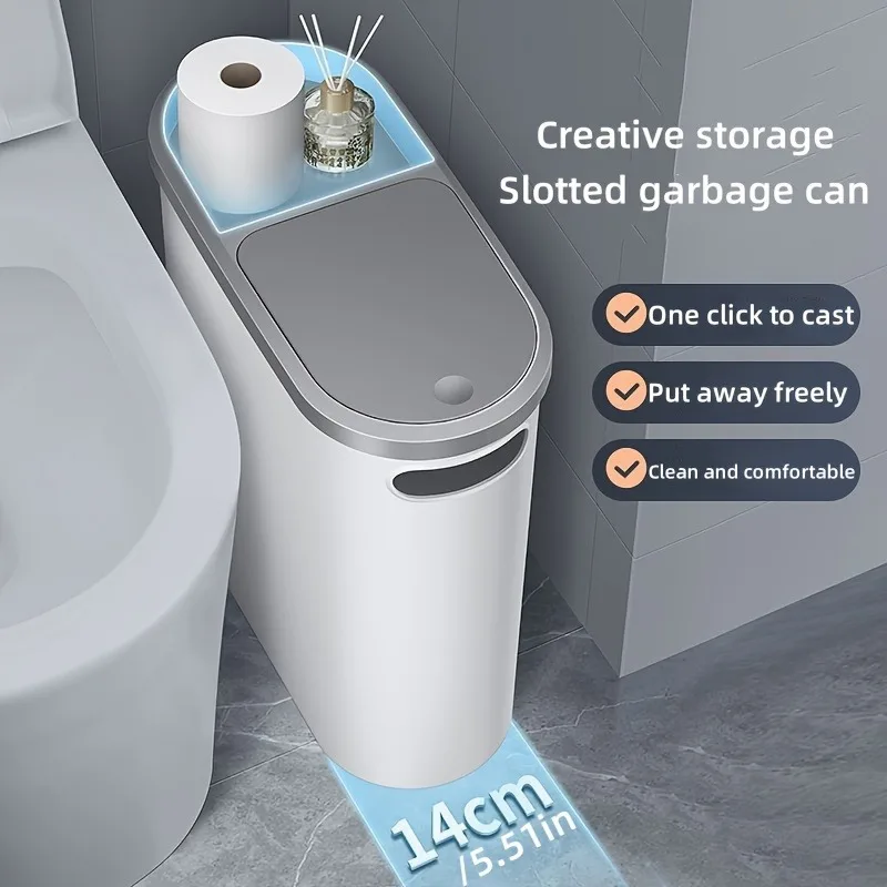 Toilet Trash Can Holder Clip Home Press Type Toilet Trash Can with Lid for Living Room, Bedroom, Kitchen Large Capacity Toilet Trash Can Holder Clip Home Press Type Toilet Trash Can with Lid for Living Room, Bedroom, Kitchen Large Capacity