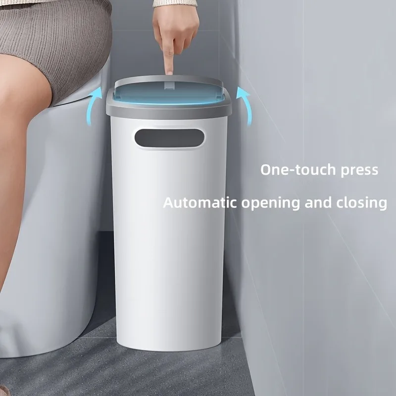 Toilet Trash Can Holder Clip Home Press Type Toilet Trash Can with Lid for Living Room, Bedroom, Kitchen Large Capacity Toilet Trash Can Holder Clip Home Press Type Toilet Trash Can with Lid for Living Room, Bedroom, Kitchen Large Capacity