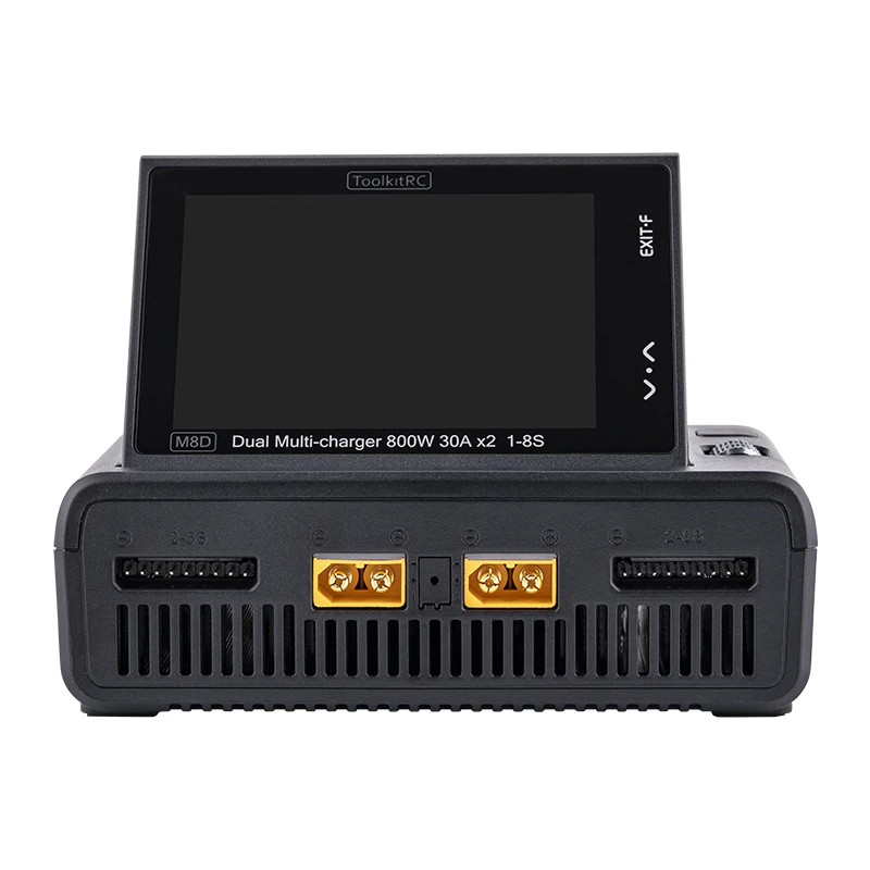 ToolkitRC M8D 1600W 50A Touchscreen Dual Channels Charger 3.5” Flip Screen 65W Fast Charger For 1-8S RC Lipo LiHV LiFe