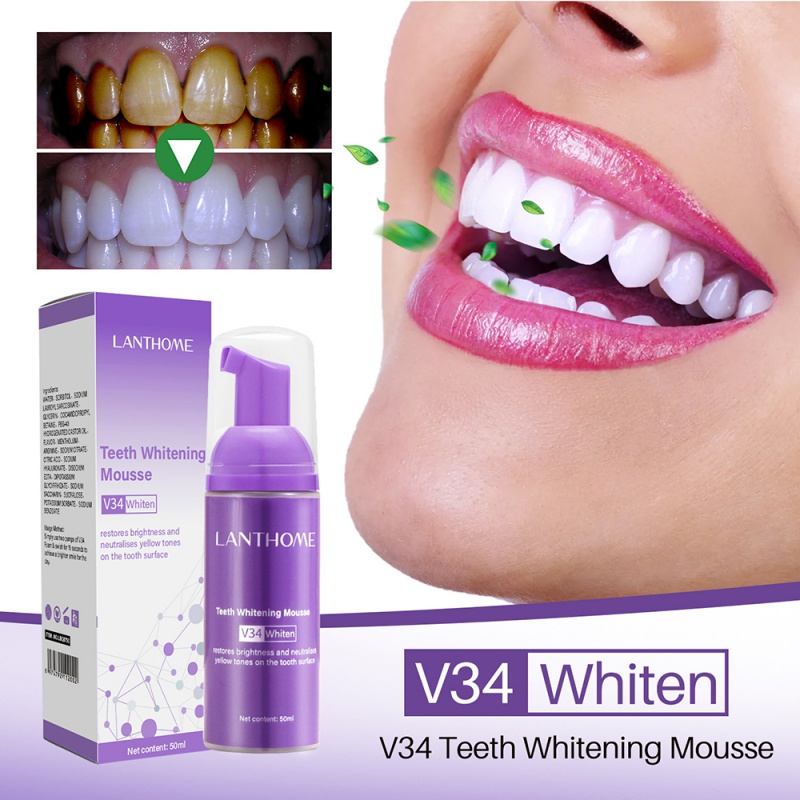 Toothpaste Mousse V34 Teeth Cleaning Effective Whitening Toothpaste Yellow Teeth Removing Tooth Stain Oral Cleaning Toothpaste Mousse V34 Teeth Cleaning Effective Whitening Toothpaste Yellow Teeth Removing Tooth Stain Oral Cleaning