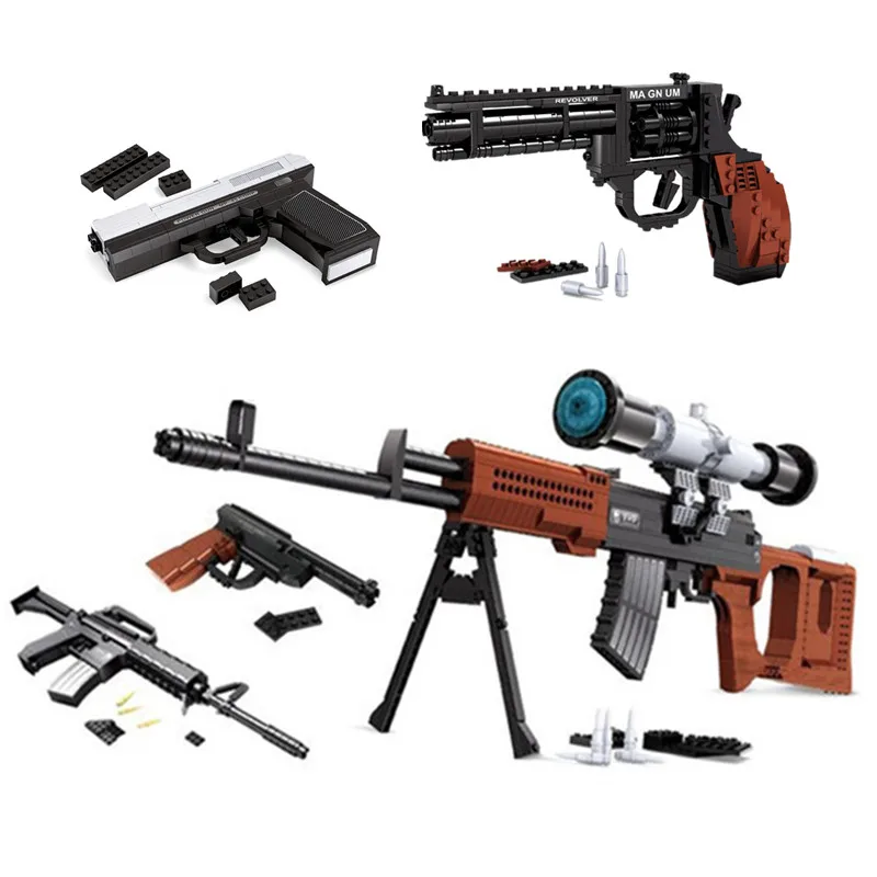 Top Gun Building Blocks Weapon Revolver Pistol Power Gun 300Pcs Enlighten Building Blocks Figures SWAT Building Block Top Gun Building Blocks Weapon Revolver Pistol Power Gun 300Pcs Enlighten Building Blocks Figures SWAT Building Block