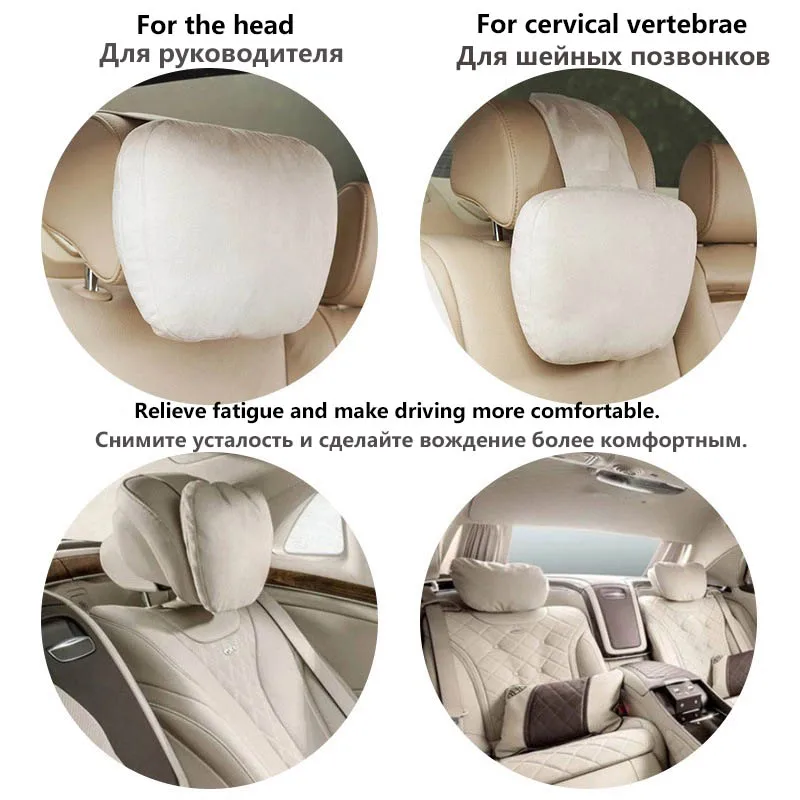 Top Quality 2pcs Car Headrest Neck Support Seat / Maybach Design S Class Soft Universal Adjustable Car Neck Pillow Top Quality 2pcs Car Headrest Neck Support Seat / Maybach Design S Class Soft Universal Adjustable Car Neck Pillow