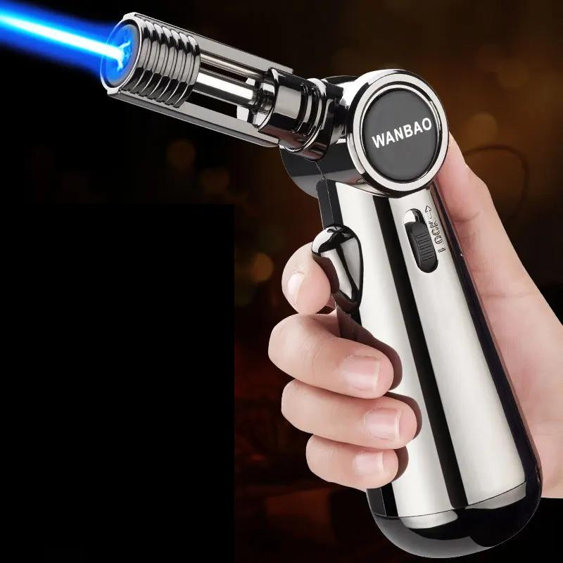Torch Gas Windproof BBQ Kitchen Cooking Jet Turbo Cigar Lighter High Capacity Spray Gun Jewelry Metal Welding Gifts For