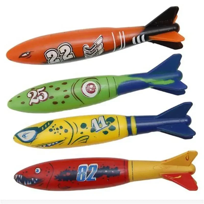 Torpedo Rocket Throwing Toy Swimming Pool Diving Games Children Underwater Stick