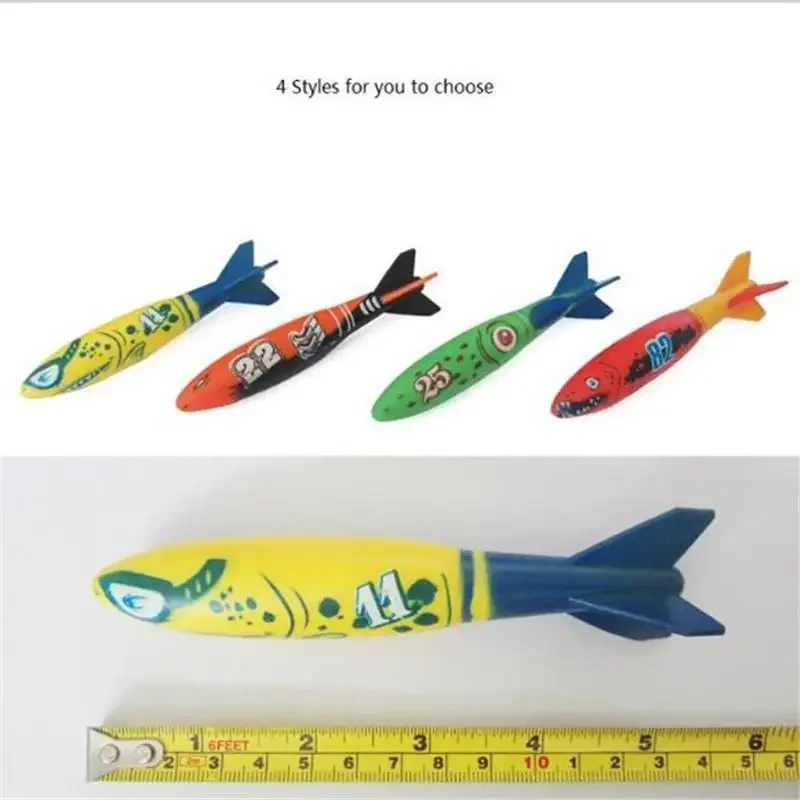 Torpedo Rocket Throwing Toy Swimming Pool Diving Games Children Underwater Stick