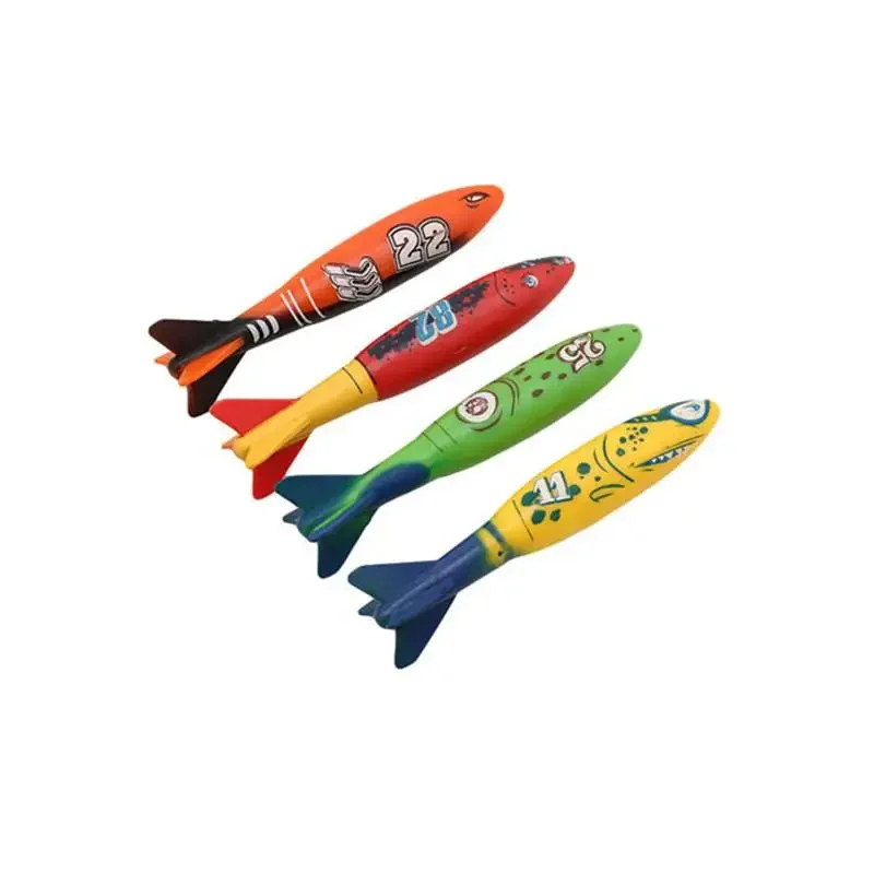 Torpedo Rocket Throwing Toy Swimming Pool Diving Games Children Underwater Stick