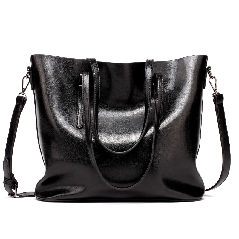 Tote Bag with Zipper Leather Handbag