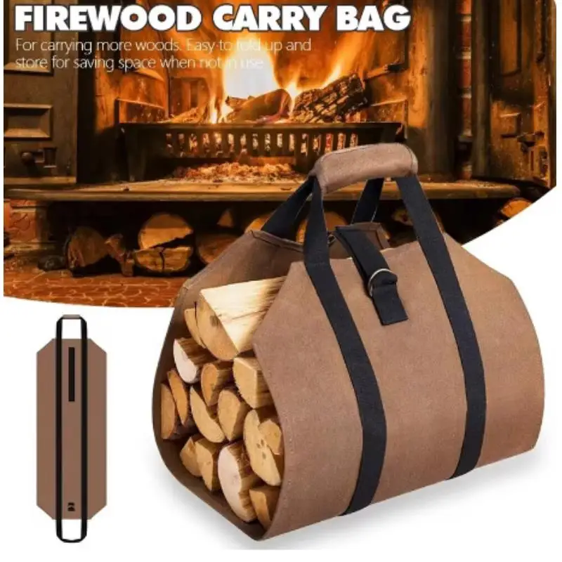 Tote Firewood Storage Bag Supplies Supersized Canvas Firewood Carrier Log Carrying Bag Handbags Wood for Log Carrier