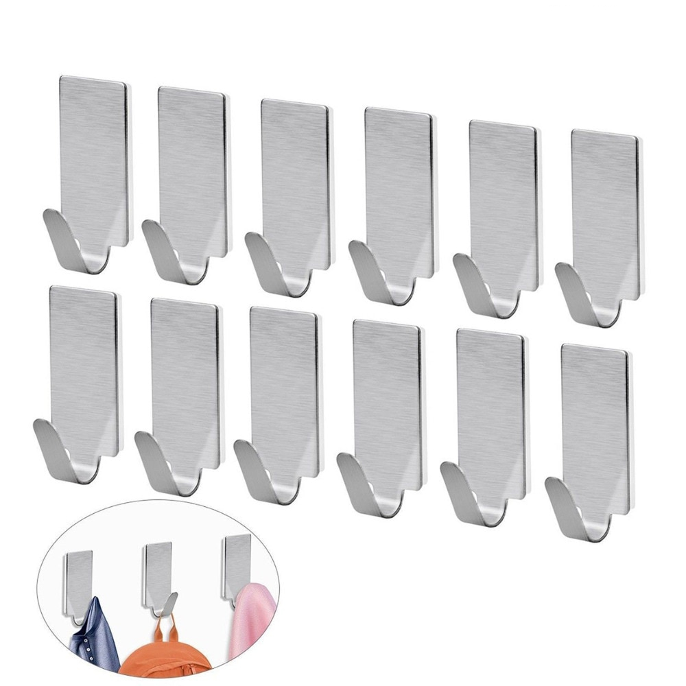 Towel Hooks Adhesive Wall Hanger (12 PCS) Towel Hooks Adhesive Wall Hanger (12 PCS)