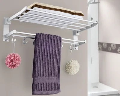 Towel Rack Shelf Aluminum Holder Towel Rack Shelf Aluminum Holder