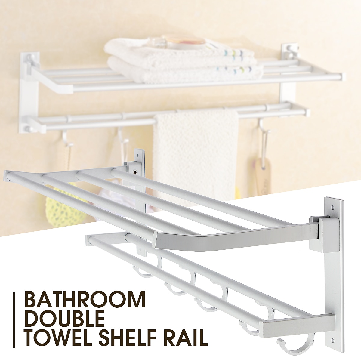 Towel Rack Shelf Aluminum Holder Towel Rack Shelf Aluminum Holder