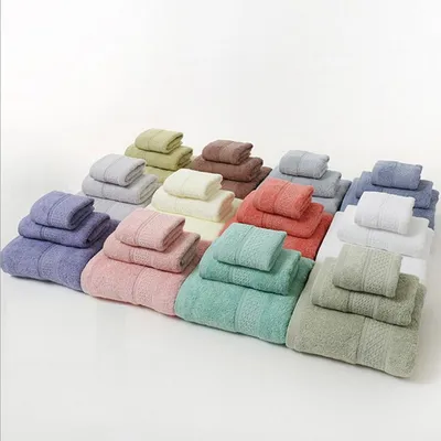 Towel Set Bath Hand Face (3Pcs)