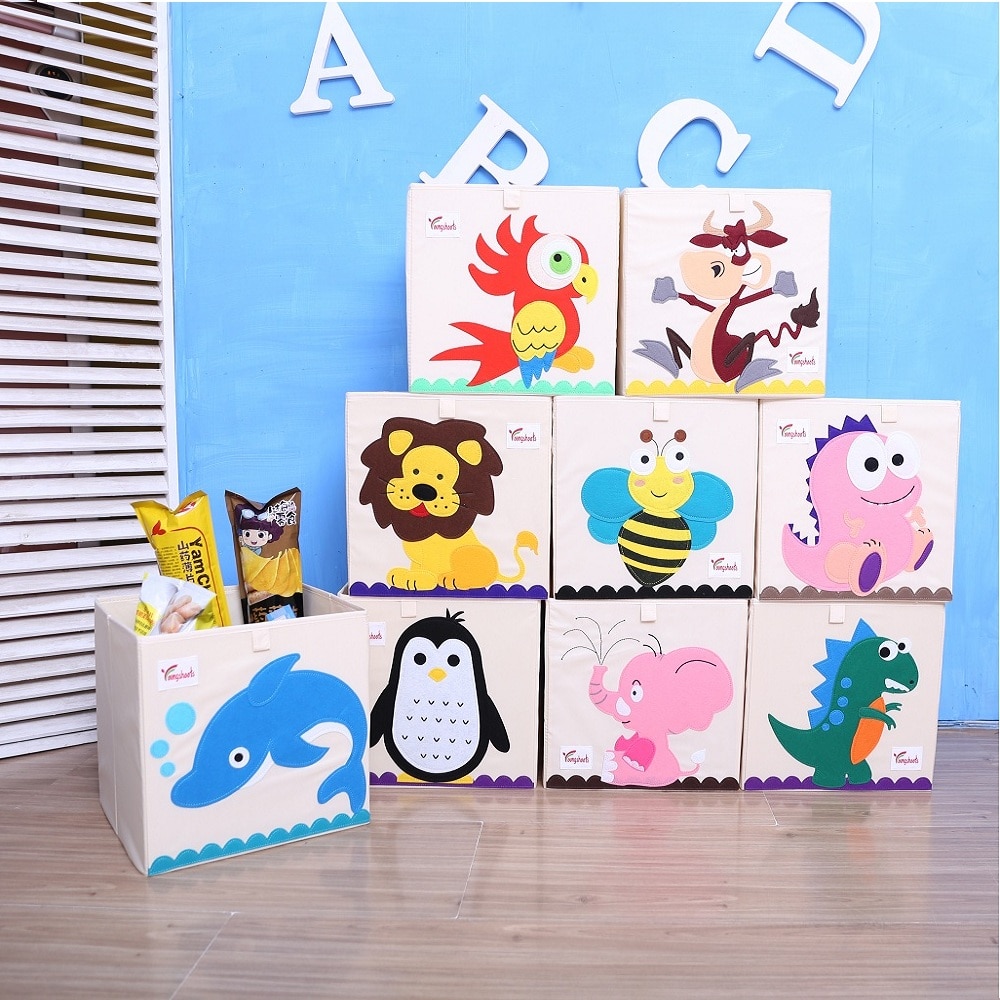 Toy Bin Organizer 3D Embroidery Storage Box Toy Bin Organizer 3D Embroidery Storage Box