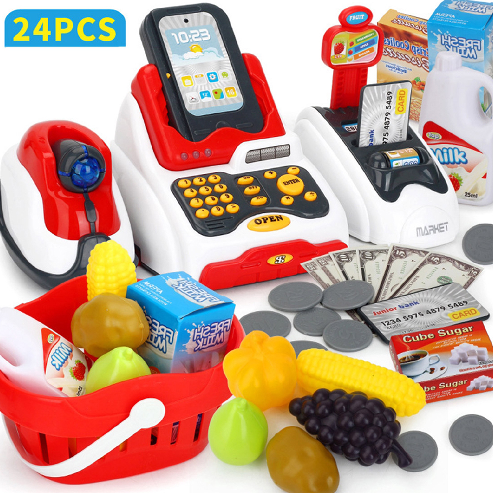 Toy Cash Register 24PC Educational Set Toy Cash Register 24PC Educational Set