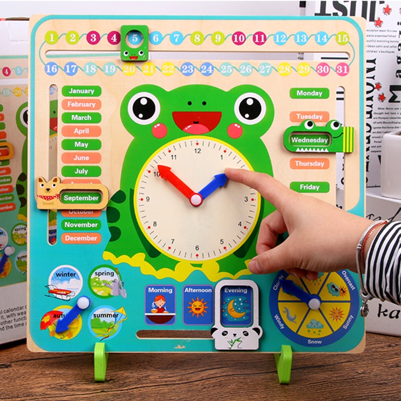 Toy Clock Wooden Teaching Aid Toy Clock Wooden Teaching Aid