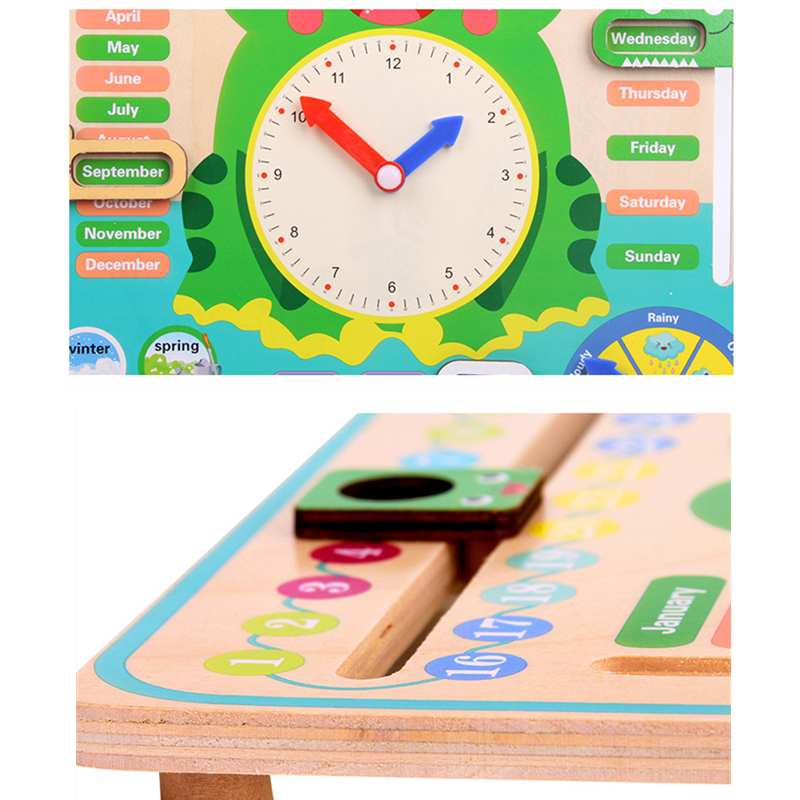 Toy Clock Wooden Teaching Aid Toy Clock Wooden Teaching Aid