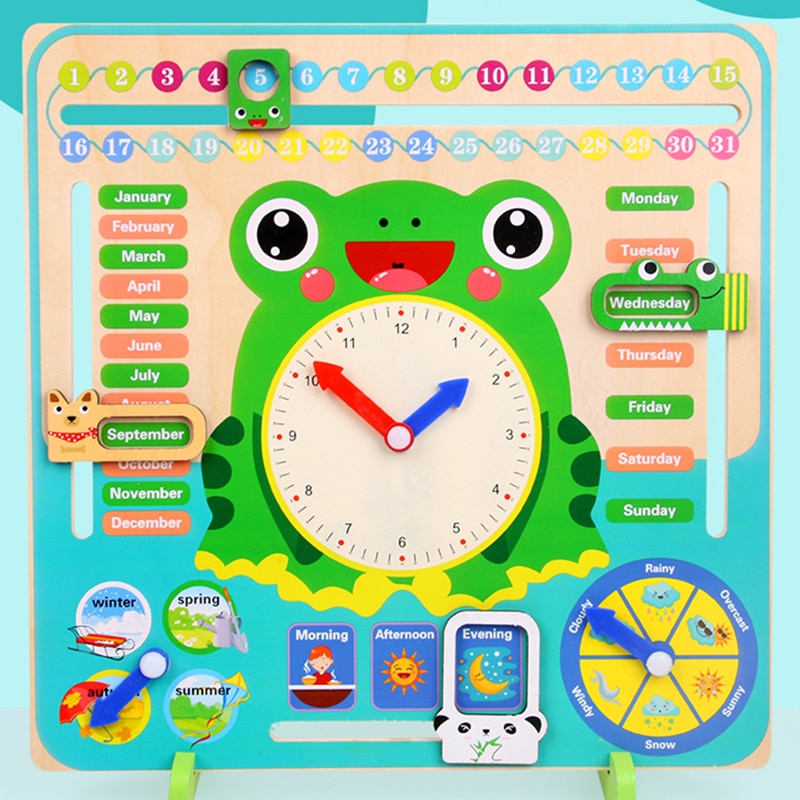 Toy Clock Wooden Teaching Aid Toy Clock Wooden Teaching Aid