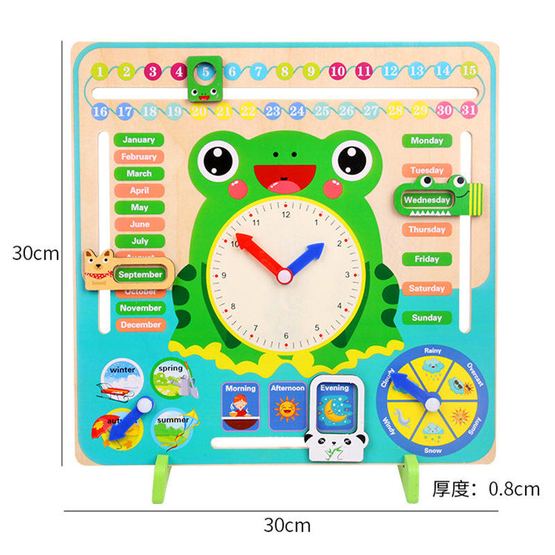 Toy Clock Wooden Teaching Aid Toy Clock Wooden Teaching Aid