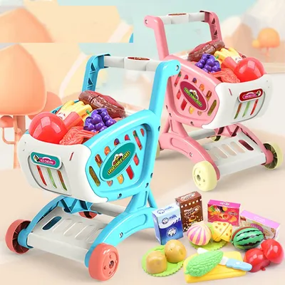 Toy Shopping Cart with Toy Groceries Toy Shopping Cart with Toy Groceries