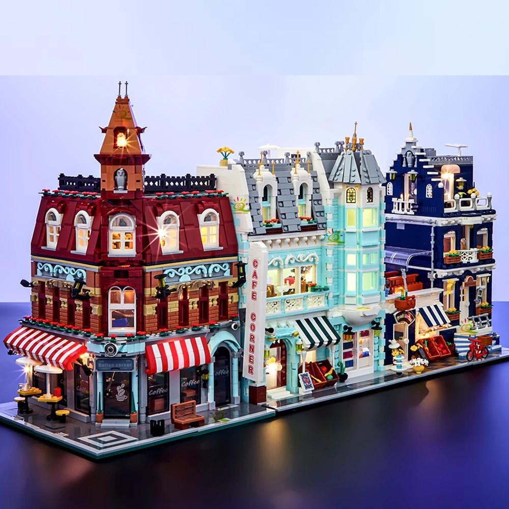 Toys MOC City Corner Coffee Shop Architecture Style Street View Micro Building Blocks for Children Construction Bricks Toys MOC City Corner Coffee Shop Architecture Style Street View Micro Building Blocks for Children Construction Bricks