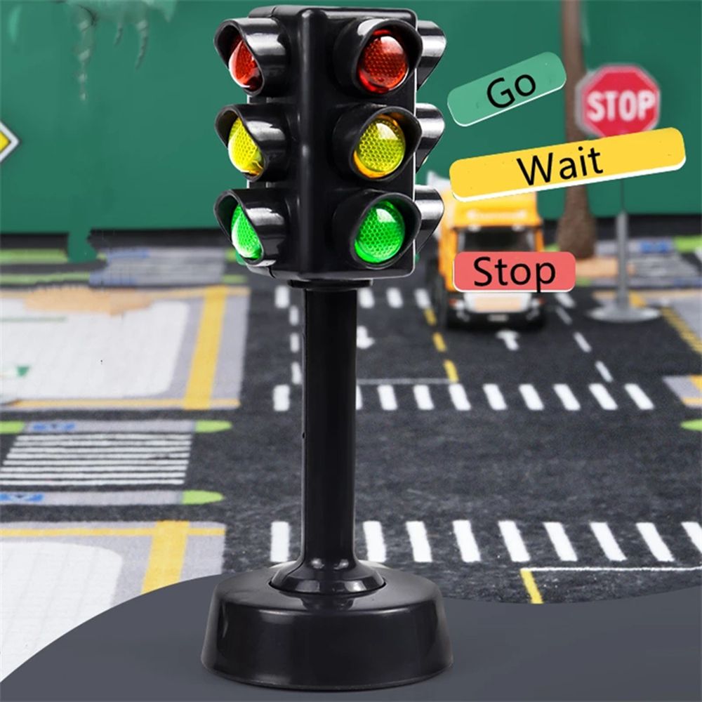 Traffic Lights Model Simulation Mini Plastic Parking Scene Signal Lamp Early Education Learning Toys Play House