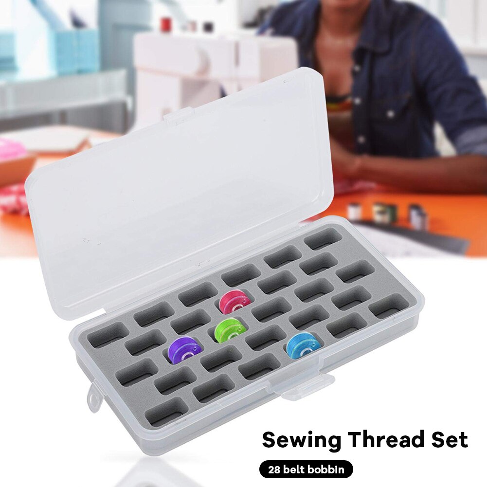 Transparent 28 Grid Bobbin Box Transparent 28 Grid Bobbin Box