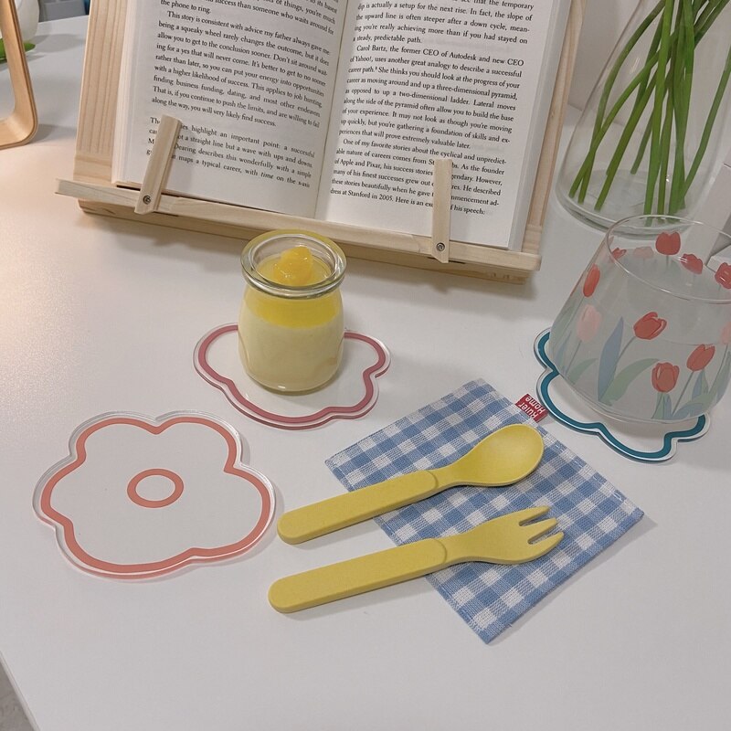Transparent Acrylic Flower Coaster Transparent Acrylic Flower Coaster