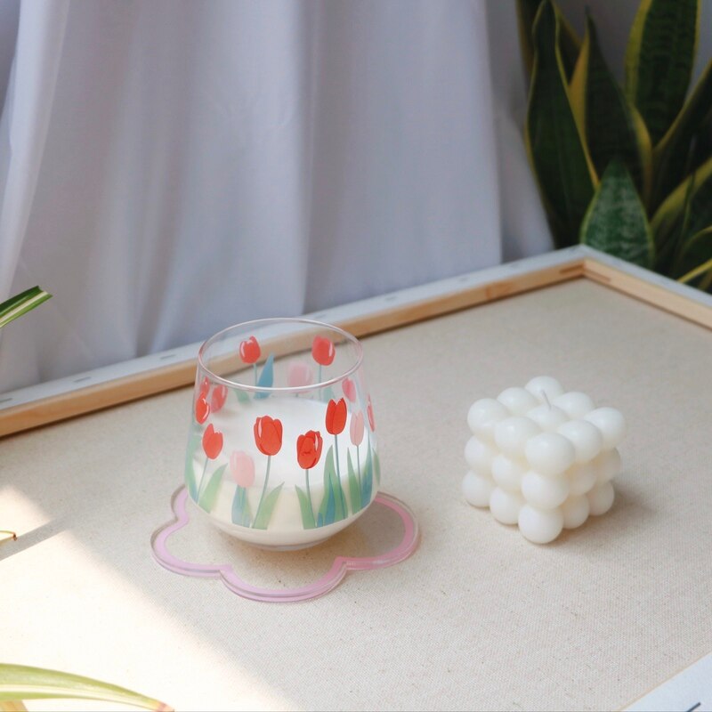 Transparent Acrylic Flower Coaster Transparent Acrylic Flower Coaster