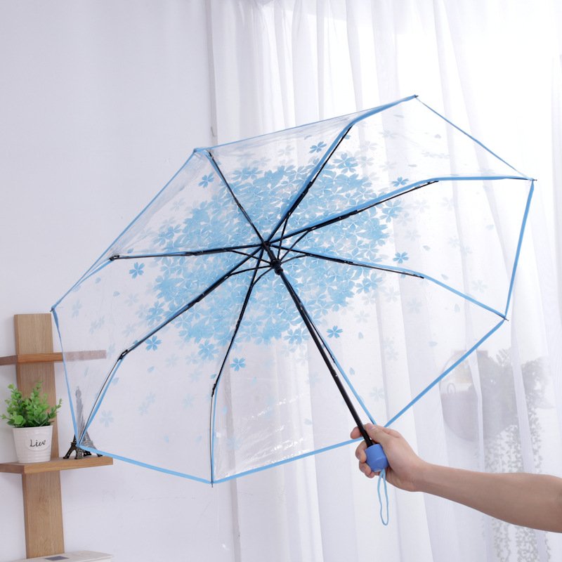 Transparent Automatic Umbrella Women's Umbrella Folding Parasol For Rain And Sun Windproof Women Rain Umbrellas Transparent Automatic Umbrella Women's Umbrella Folding Parasol For Rain And Sun Windproof Women Rain Umbrellas