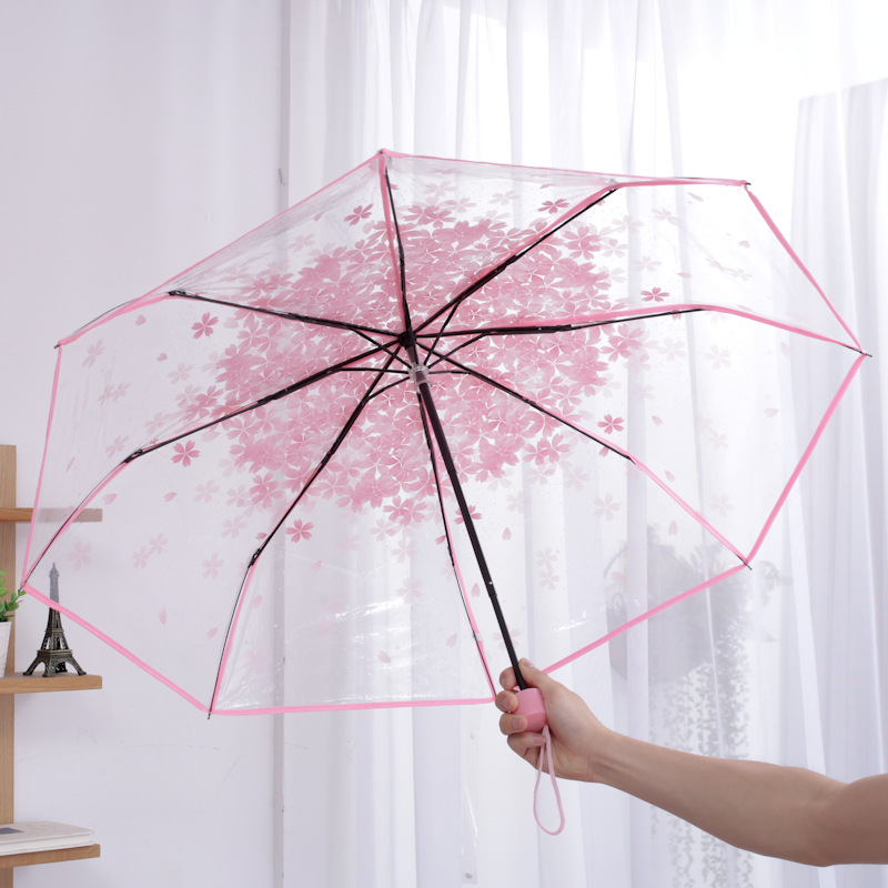 Transparent Automatic Umbrella Women's Umbrella Folding Parasol For Rain And Sun Windproof Women Rain Umbrellas Transparent Automatic Umbrella Women's Umbrella Folding Parasol For Rain And Sun Windproof Women Rain Umbrellas