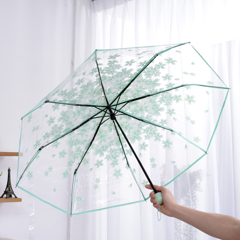 Transparent Automatic Umbrella Women's Umbrella Folding Parasol For Rain And Sun Windproof Women Rain Umbrellas Transparent Automatic Umbrella Women's Umbrella Folding Parasol For Rain And Sun Windproof Women Rain Umbrellas