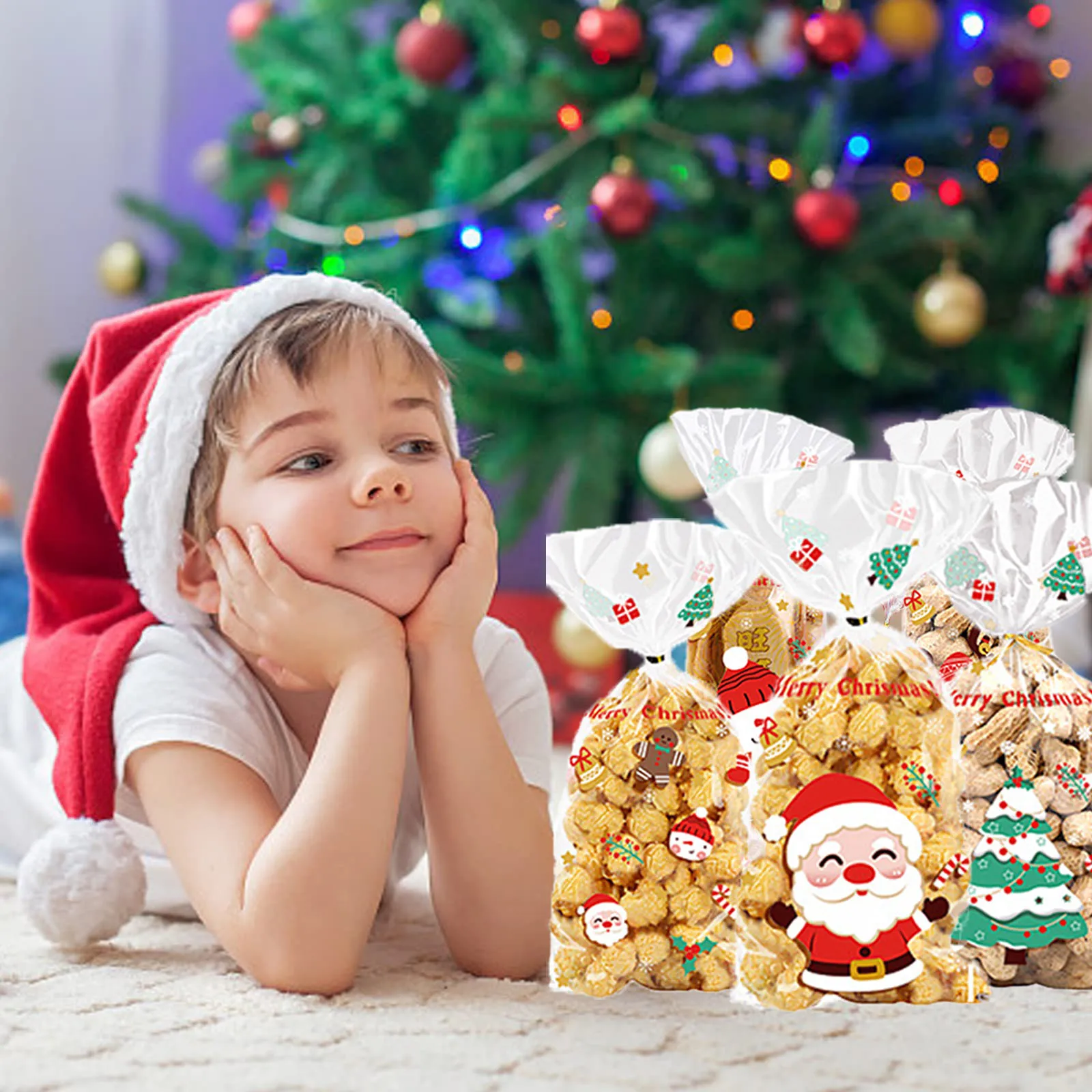 Transparent Christmas Snack Bags Transparent Christmas Snack Bags
