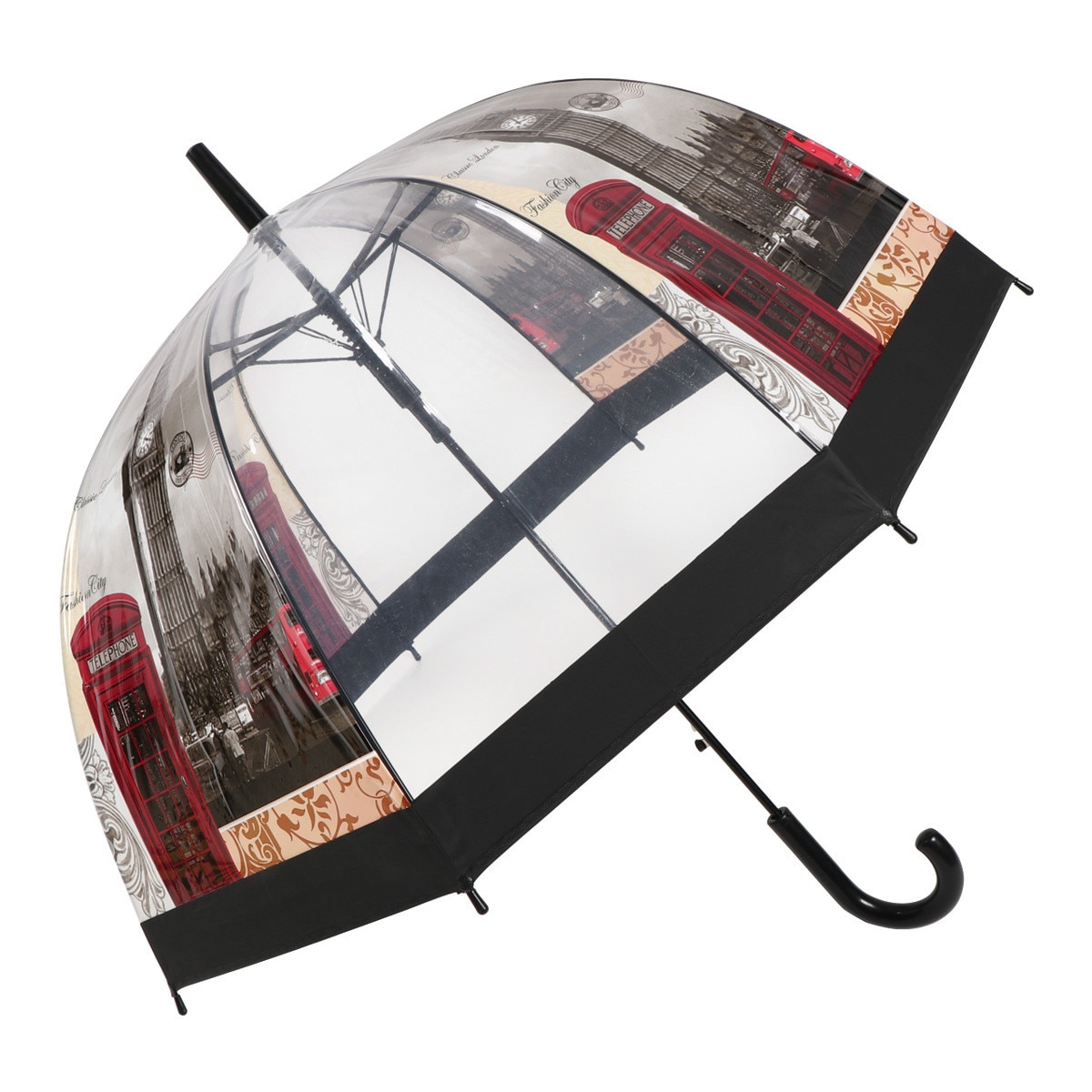 Transparent Clear Dome Umbrella London Style