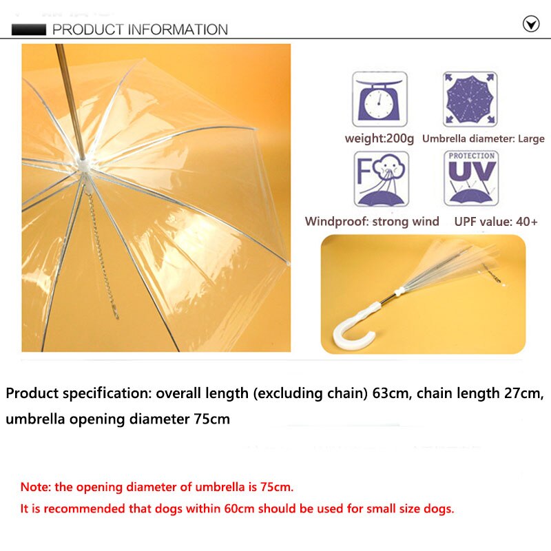 Transparent Dog Umbrella Leash Transparent Dog Umbrella Leash