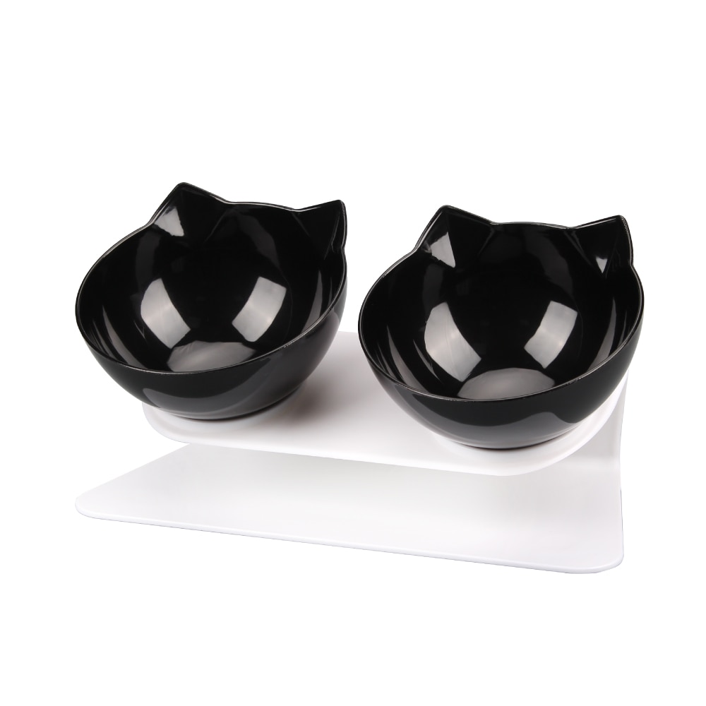 Transparent Double Cat Bowls Transparent Double Cat Bowls
