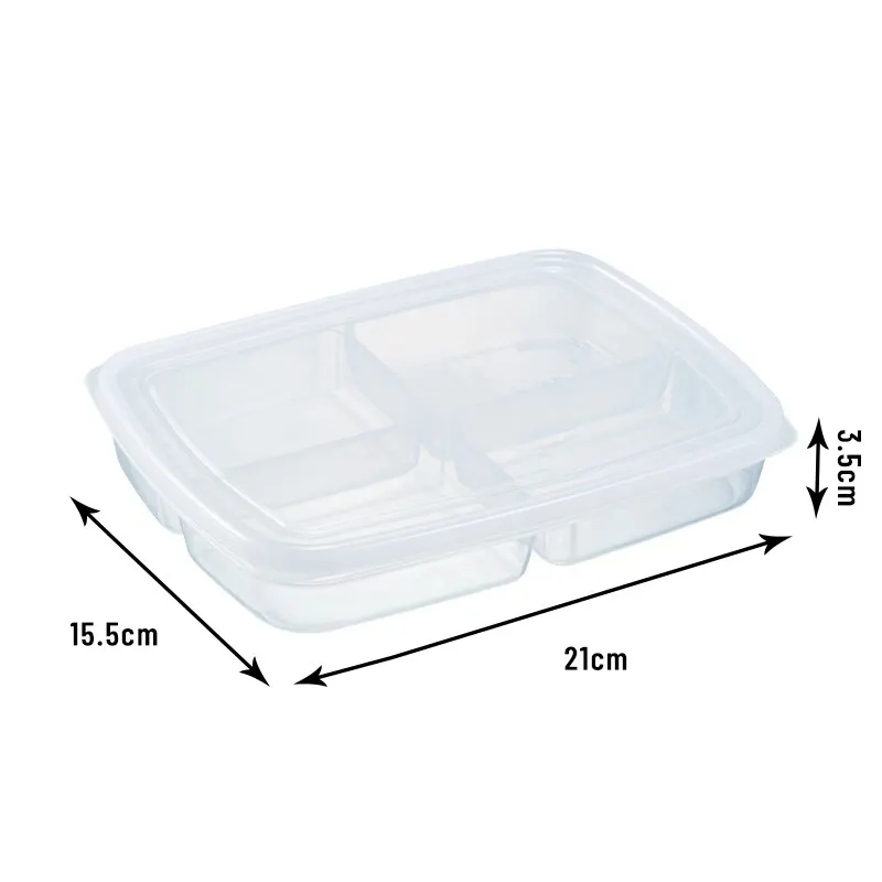 Transparent Four Grid Refrigerator Large Capacity Storage Box Frozen Meat Compartment Food Sub-packed Kitchen Tools