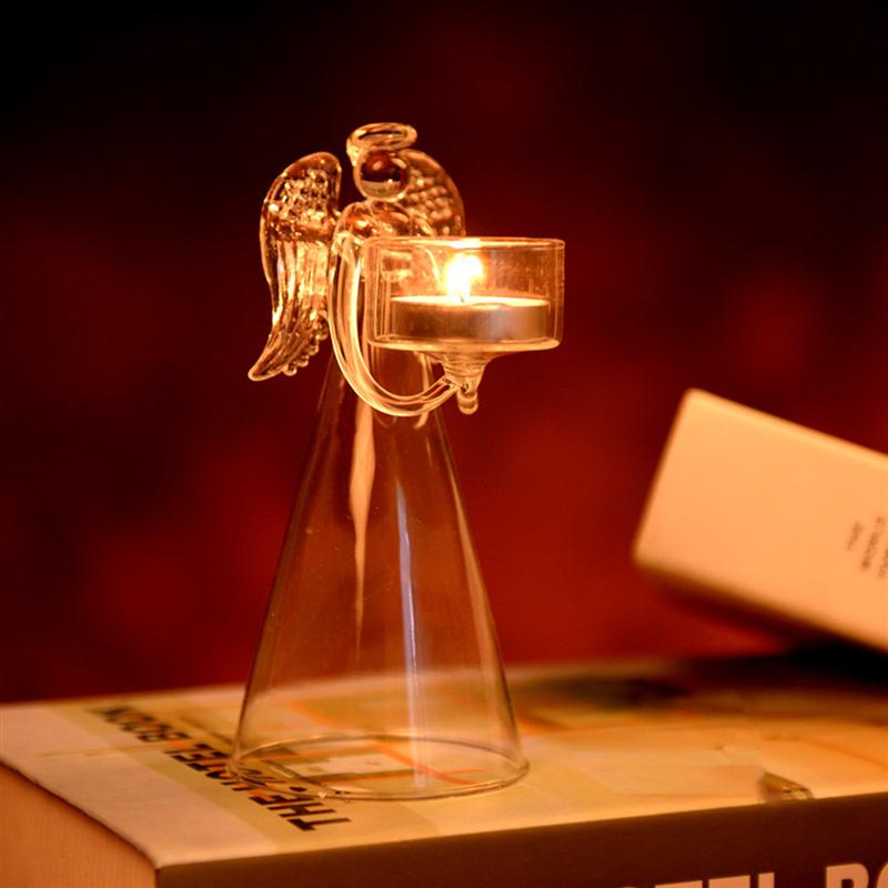 Transparent Glass Angel Candle Holder Transparent Glass Angel Candle Holder