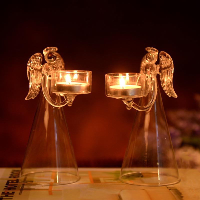 Transparent Glass Angel Candle Holder Transparent Glass Angel Candle Holder