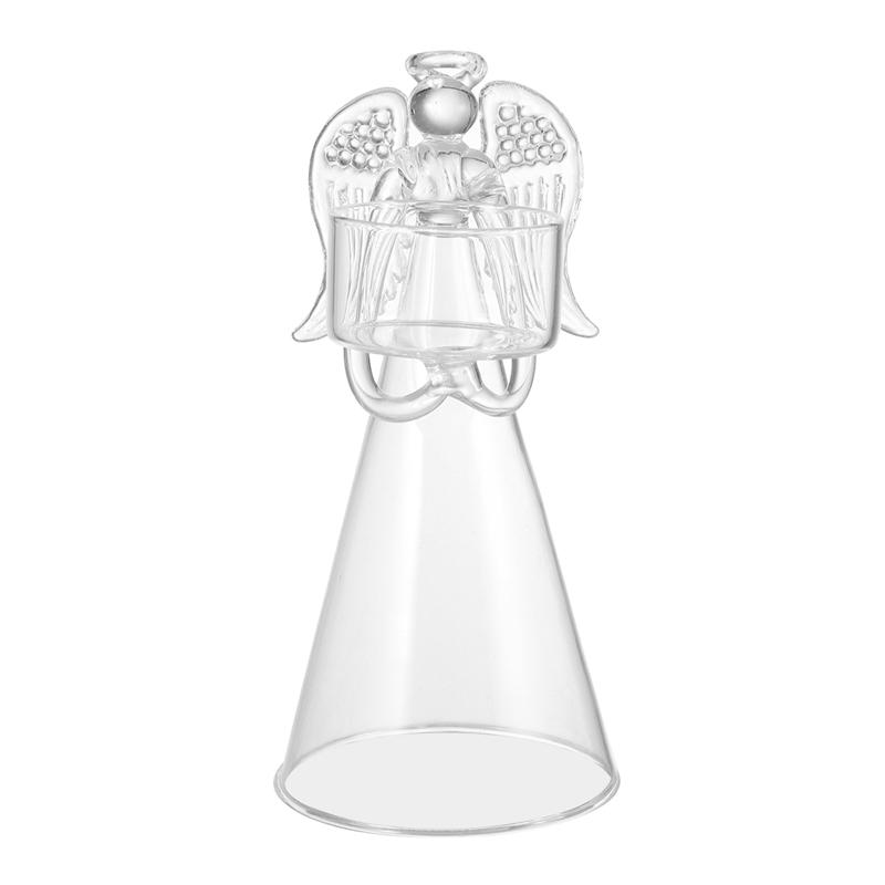 Transparent Glass Angel Candle Holder Transparent Glass Angel Candle Holder