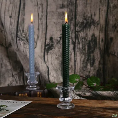 Transparent Glass Candlestick Holder Transparent Glass Candlestick Holder