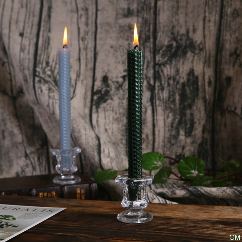 Transparent Glass Candlestick Holder Transparent Glass Candlestick Holder