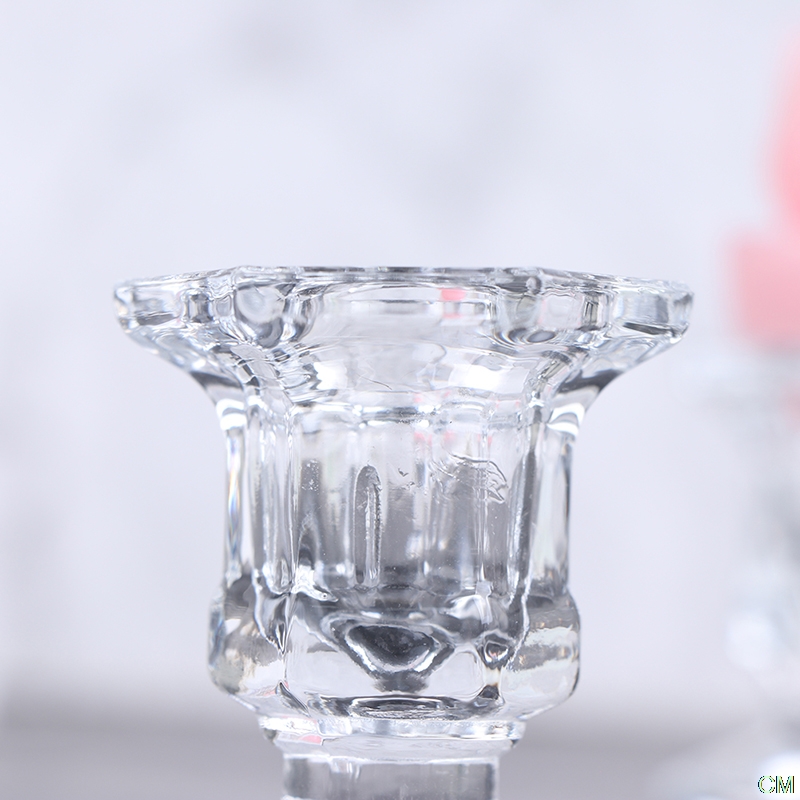 Transparent Glass Candlestick Holder Transparent Glass Candlestick Holder