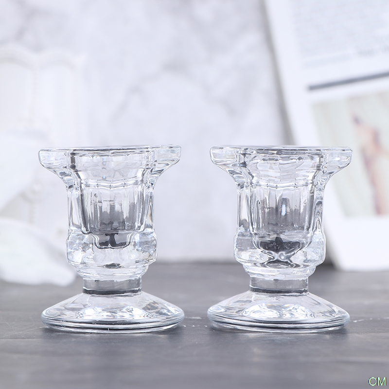 Transparent Glass Candlestick Holder Transparent Glass Candlestick Holder