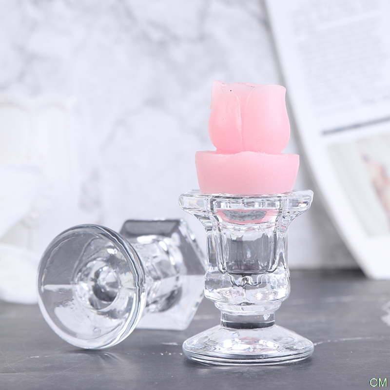 Transparent Glass Candlestick Holder Transparent Glass Candlestick Holder