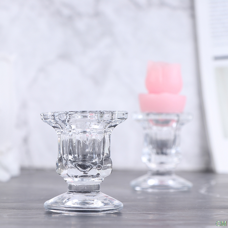 Transparent Glass Candlestick Holder Transparent Glass Candlestick Holder