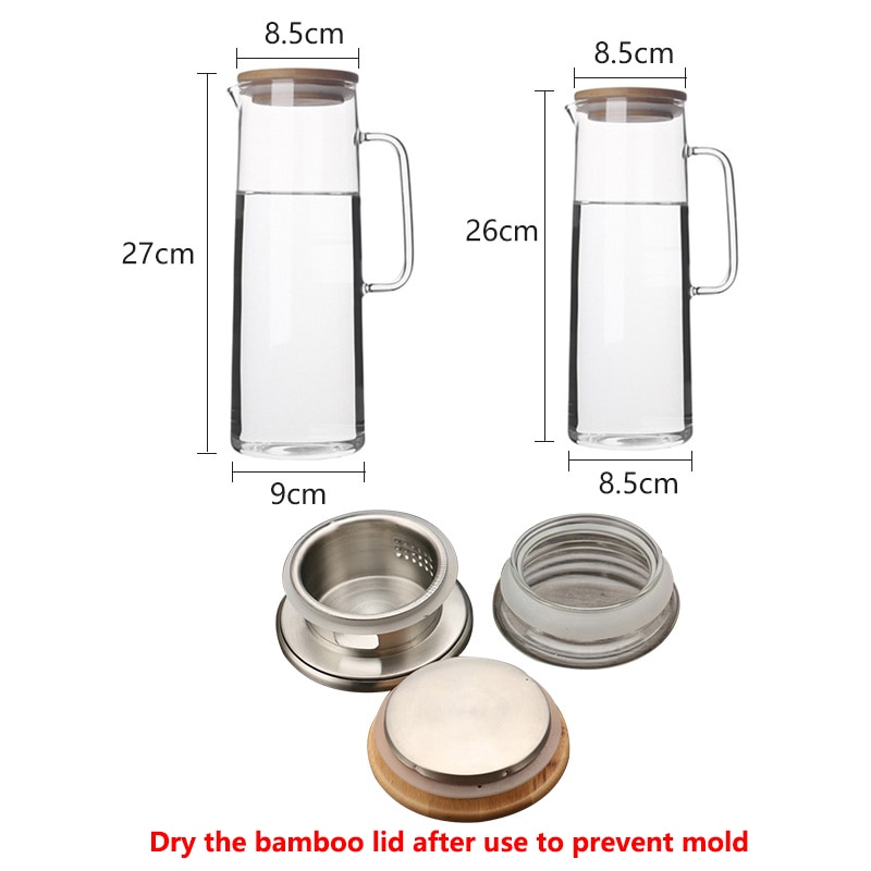 Transparent Glass Pitcher with Lid