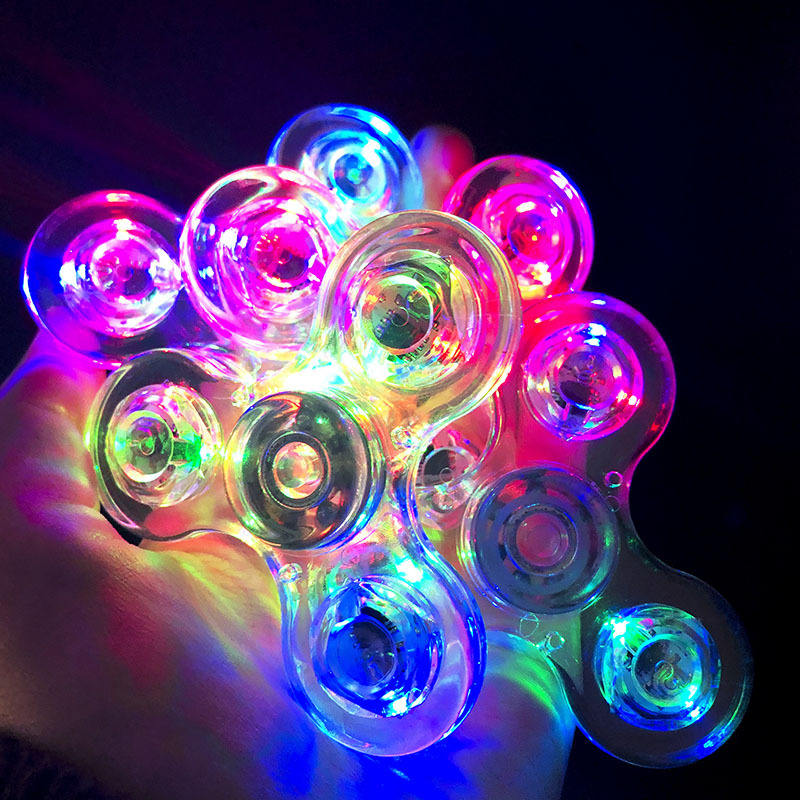 Transparent Gyro Fingertip With Light Luminous Colorful Luminous Finger Pressure Reduction Toy