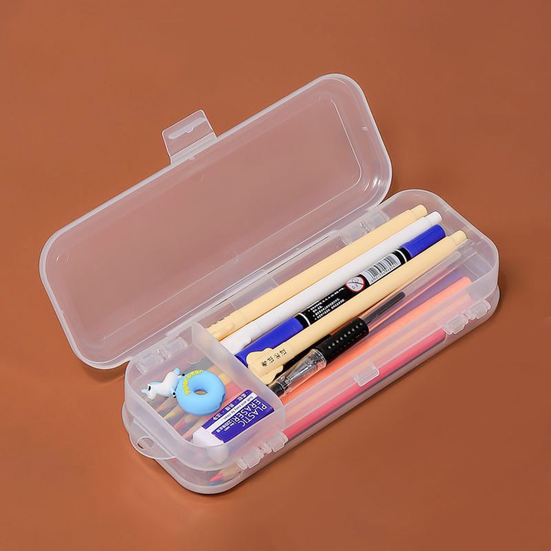 Transparent Plastic Pencil Case Box Transparent Plastic Pencil Case Box