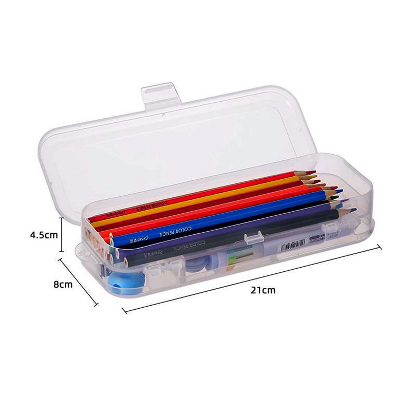 Transparent Plastic Pencil Case Box Transparent Plastic Pencil Case Box