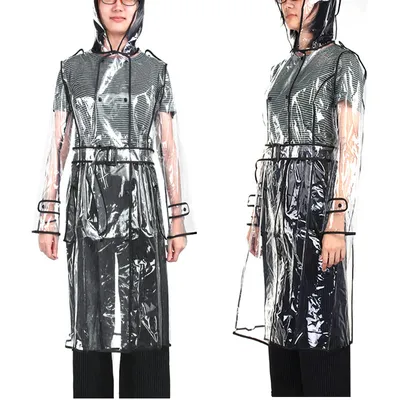 Transparent Raincoat Knee-Length Transparent Raincoat Knee-Length